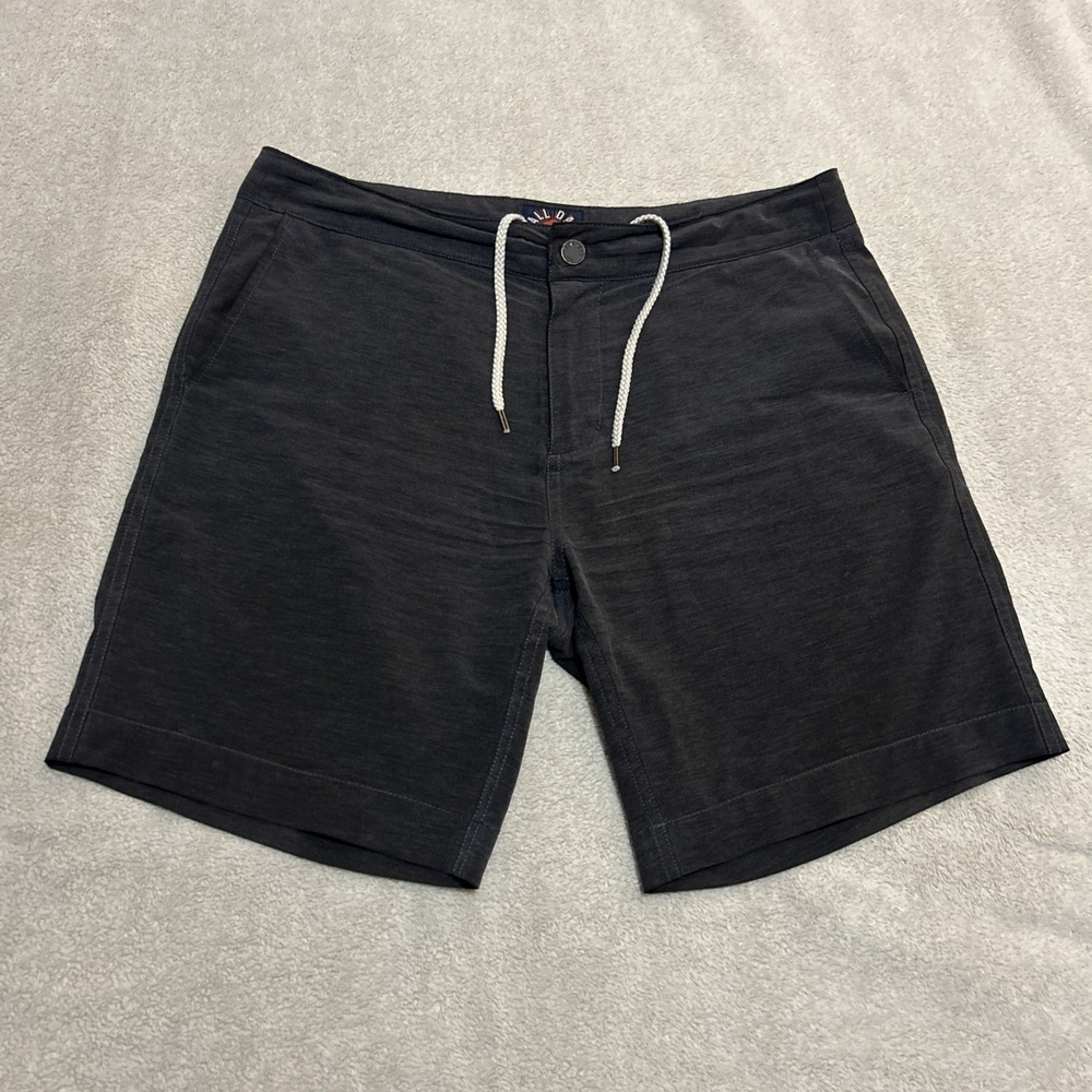 Faherty All Days Shorts Drawstring Grey Cotton Stretch Men 33 9"